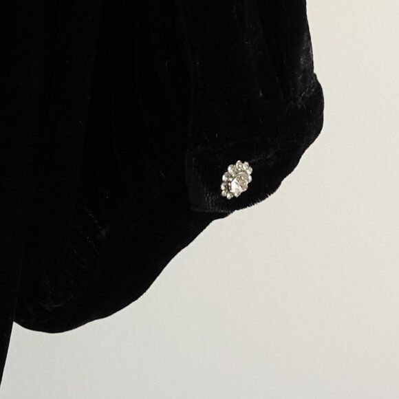 NWT Zara Black Velvet Mini Dress w/ Jewel Buttons Women Size M - Picture 8 of 10